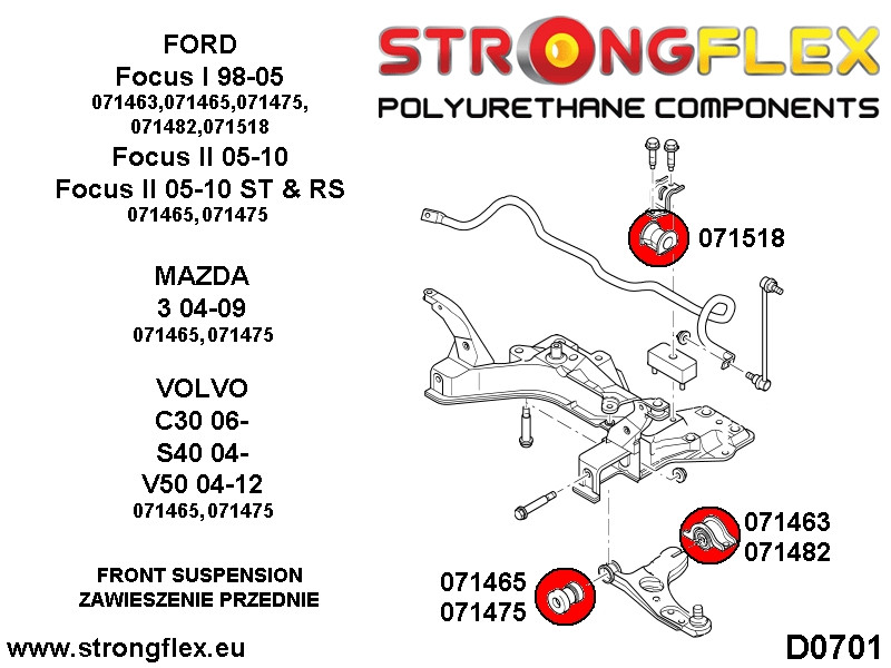 Arbusto delantero de Wishbone Frontal - Bolt 12mm