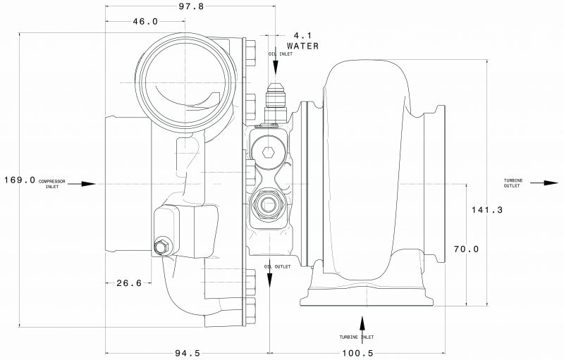 Garrett G25-550 A/R 0,92 Wastegate (T4) (Rotación inversa)