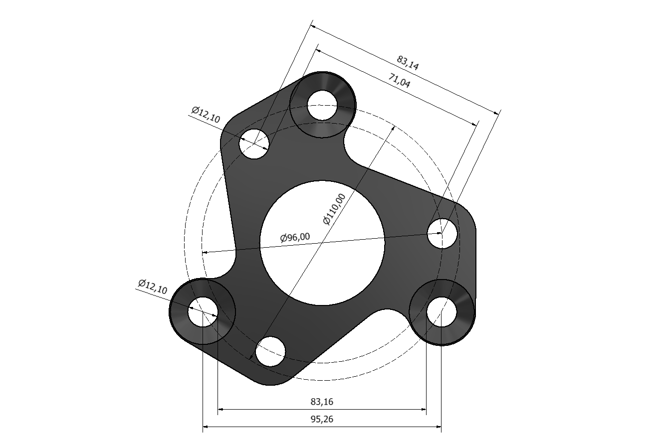 Adaptador cardán 110mm a 96mm caja de cambios ZF / Getrag