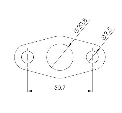 Retorno de aceite de soldadura Turbo Brida CC 51mm Acero