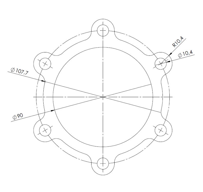 DownPipe Flange Holset Super HX40 WG interno / HX50 SS