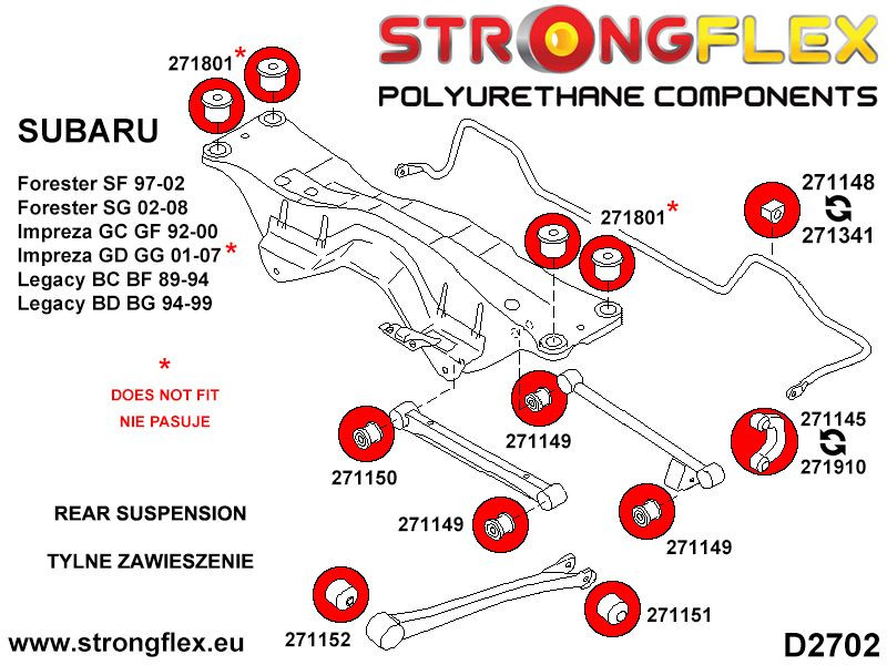 Trasero Anti Roll Bar Bush Deporte