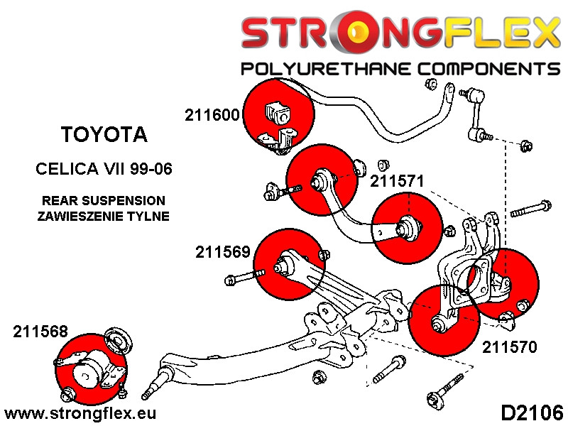Trasero Anti Roll Bar Bush Deporte