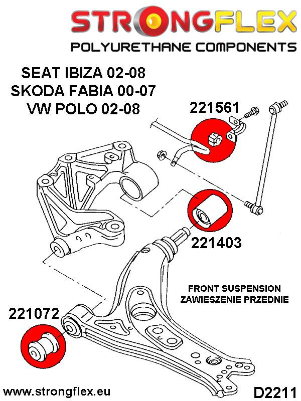 Kit de arbusto de suspensión delantero deporte
