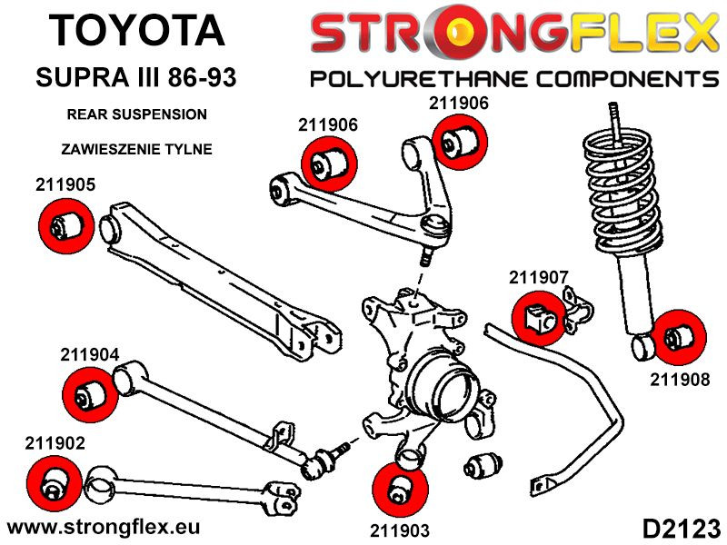TOYOTA SUPRA MK3 Brazo trasero trasero - Deporte del arbusto trasero