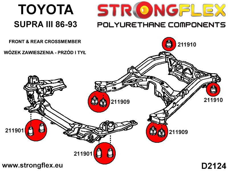 TOYOTA SUPRA MK3 Subframe delantero Kit de Bush