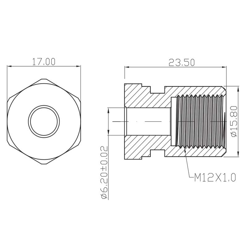 Racor freno hembra M12x1 Acero