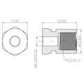 Racor freno hembra M12x1 Acero inoxidable