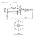 Racor de freno macho 1/8 NPT Acero inoxidable (sin giro)