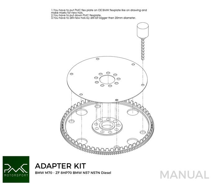 PMC Kit adaptador BMW M70 - BMW N57N N57 ZF 8HP70