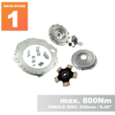 PMC RACE STAGE 1 GM Chevrolet V8 LS - BMW M57 / E46 S54 M3 - 240mm / 9.45"