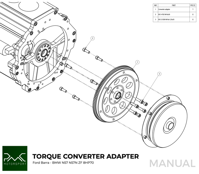 PMC Kit adaptador Ford Barra - BMW N57N N57 ZF 8HP70