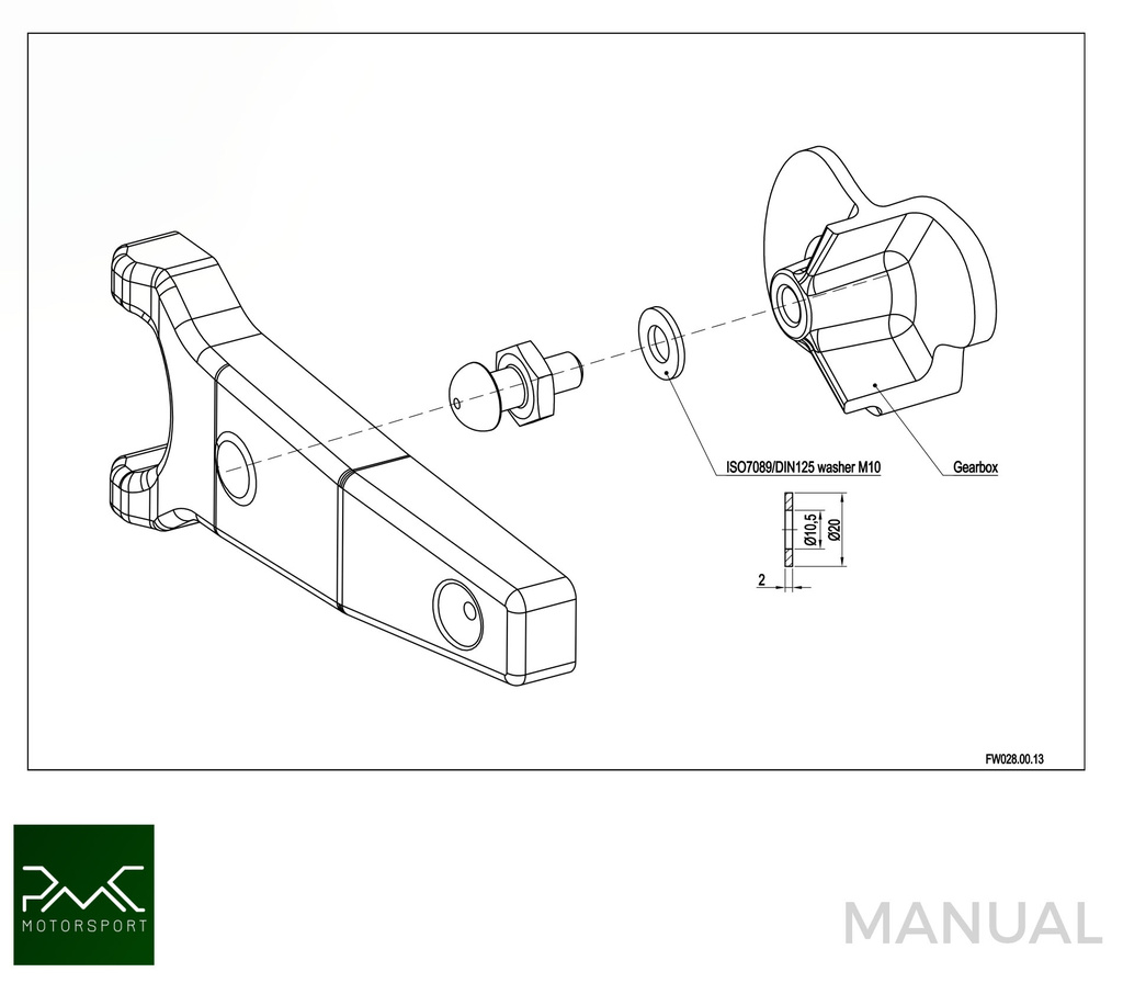 PMC Kit adaptador Toyota UZ - Mazda RX-8 - 240mm / 9.45"