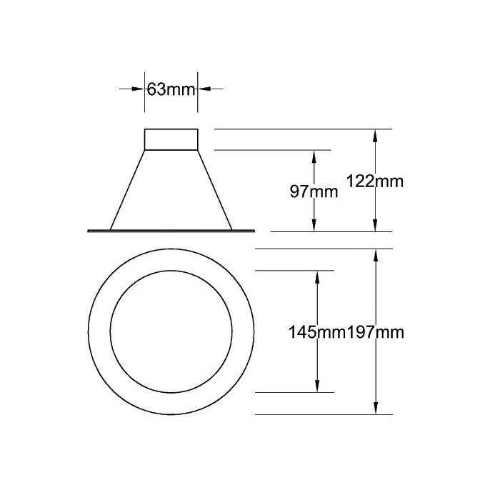 Entrada de 63 mm negro