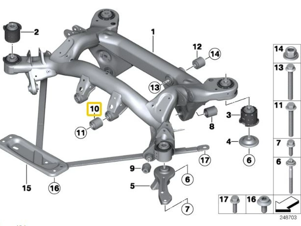 IRP Bujes de diferencial Aluminio BMW E8X, E9X M1, M3