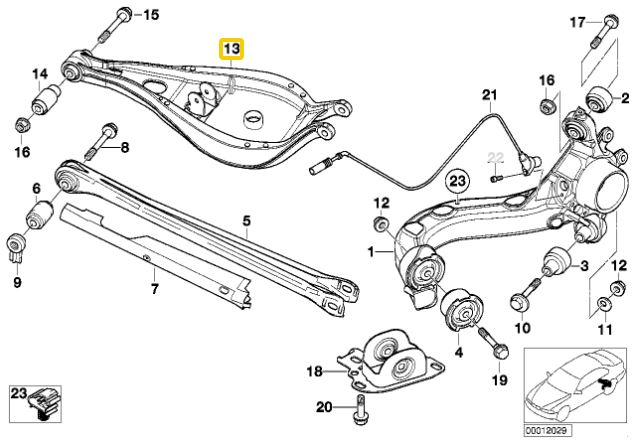 IRP Brazo De Camber Trasero, Superior (Aluminium) BMW E46 (Ver2)