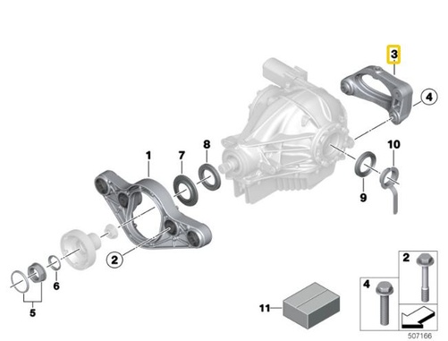 Soporte de montaje doble de aluminio para diferencial IRP BMW F87 M2, F80 M3, F82/F83 M4
