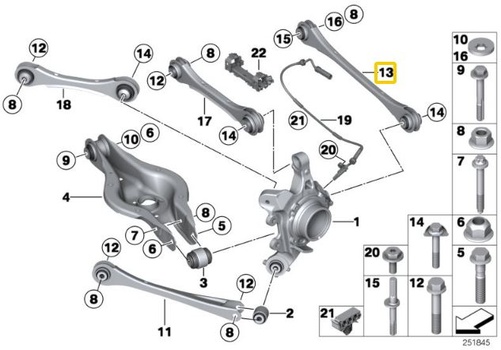 Puntera ajustable IRP trasera BMW F2x, F3x