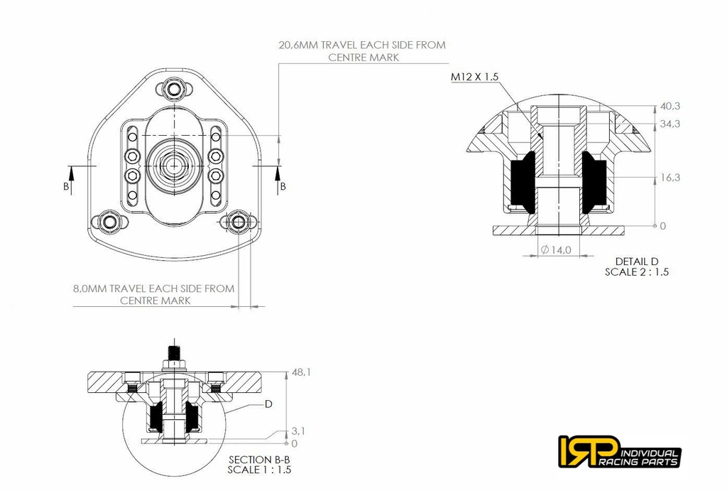 IRP Placas de camber ajustables BMW E30, E34