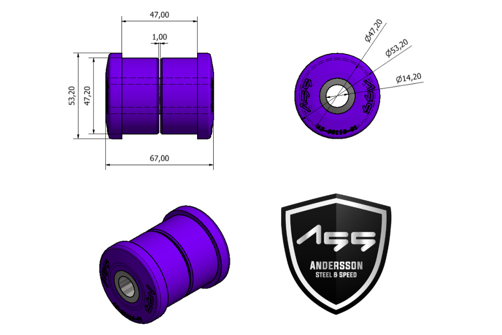ASS Casquillos Performance Motor en Poliuretano Shore A 70