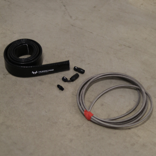 Garret Oil in Kit Turbo 1 x Recto 1 x 90 Grados AN4 + Calcetín de Protección Térmica de Silicona