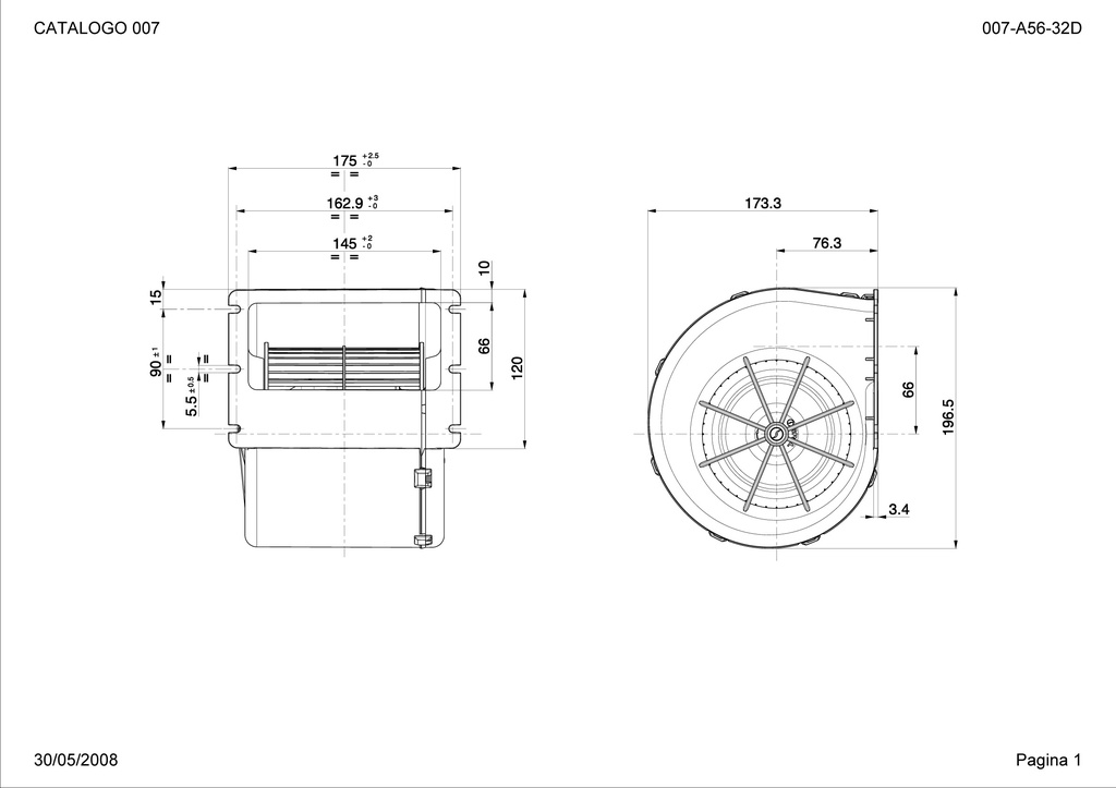 Ventilador radial SPAL 910 m³/h
