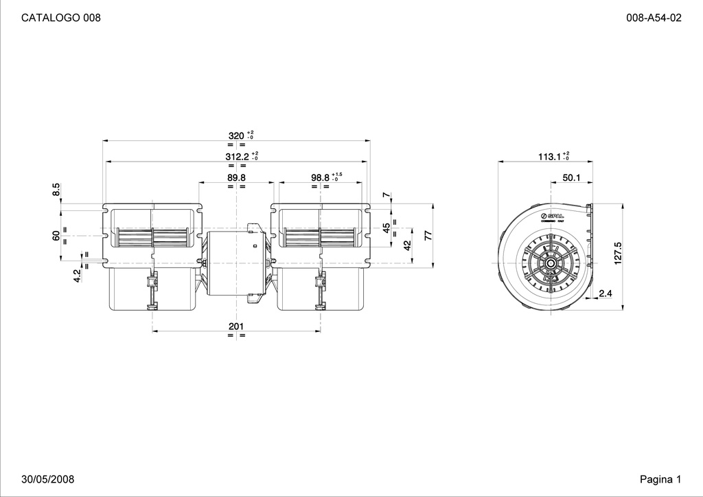 Doble Ventilador radial SPAL 920 m³/h