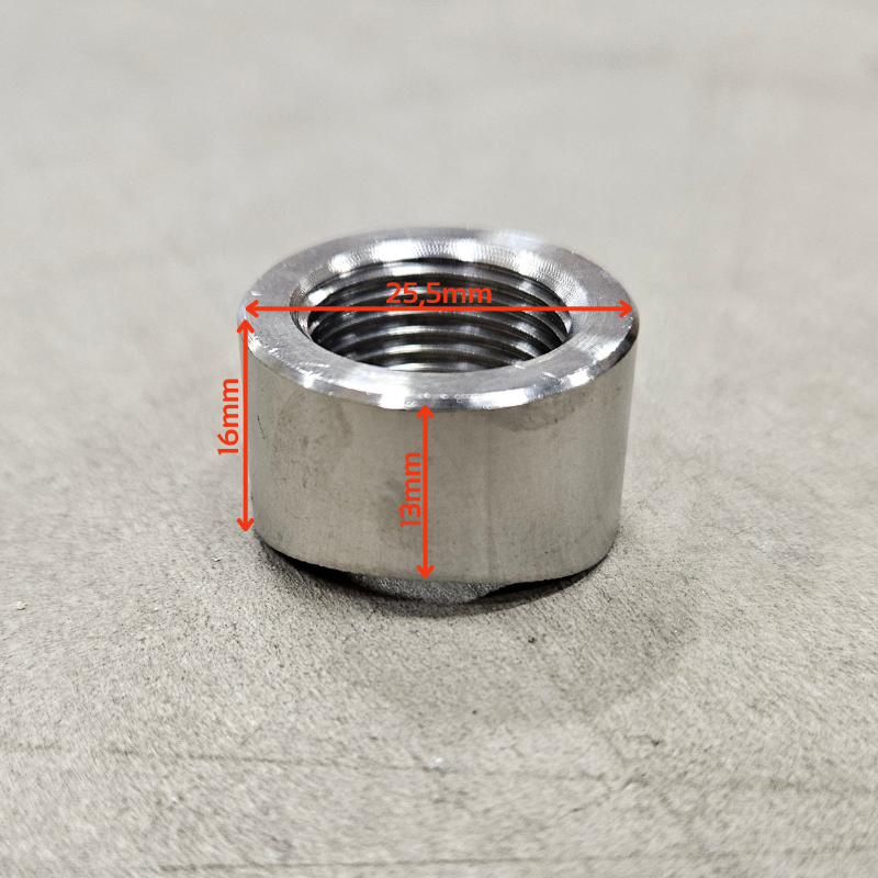 Tuerca lambda curva M18x1,5 Acero inoxidable