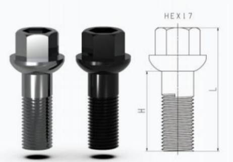 Tornillo de rueda Negro M12x1,25