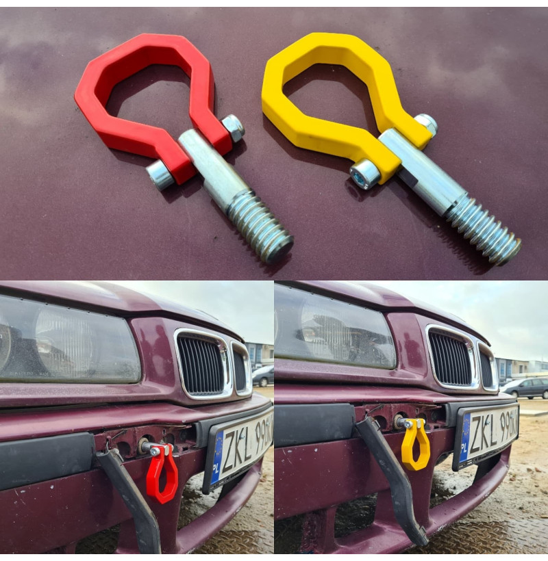 Argolla de remolque amarilla para BMW E36 E46