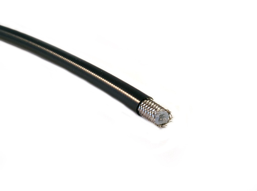 AN3 Línea de freno trenzado de acero inoxidable negro
