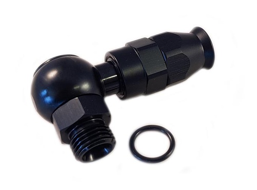 1/8" NPT - AN3 BANJO 90 ° Codo corto - Hose End PTFE