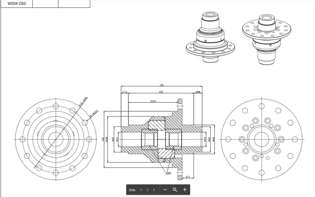Diferencial Tenaci Torsen – Mercedes AMG C55 / C63 – W203 / W204