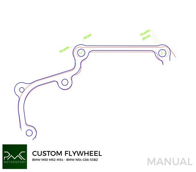 PMC Flywheel BMW M50 S50 M52 S52 M54 S54 - BMW N54 GS6-53BZ - 240mm 7150g/15.76lb